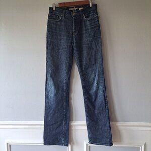 John Varvatos Usa Dark Wash Blue Distressed JEANS Mens Button Fly 28R 33 inch